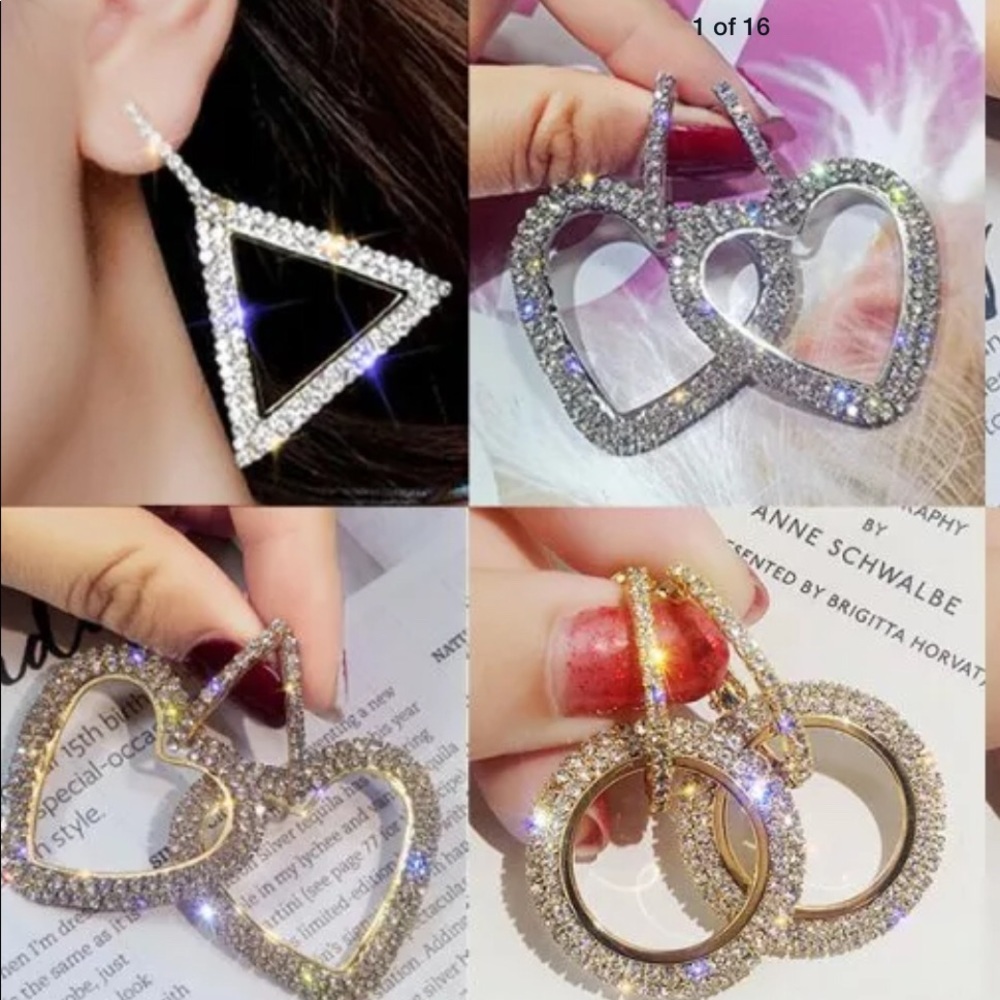 New Fashion Luxury Women Crystal  Hoop Earrings